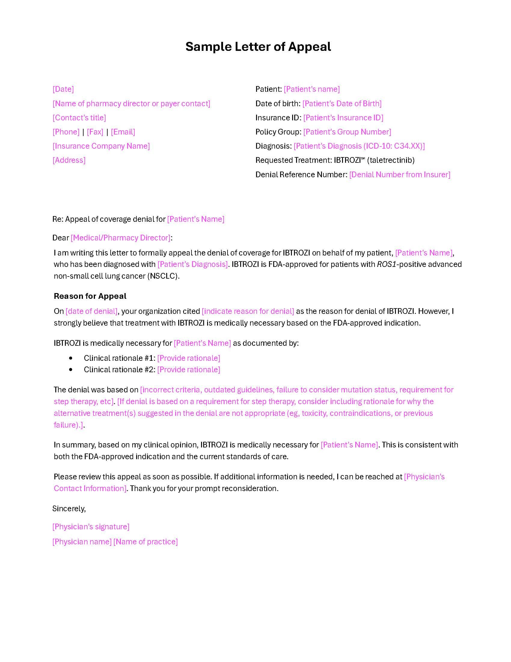 Appeal Letter