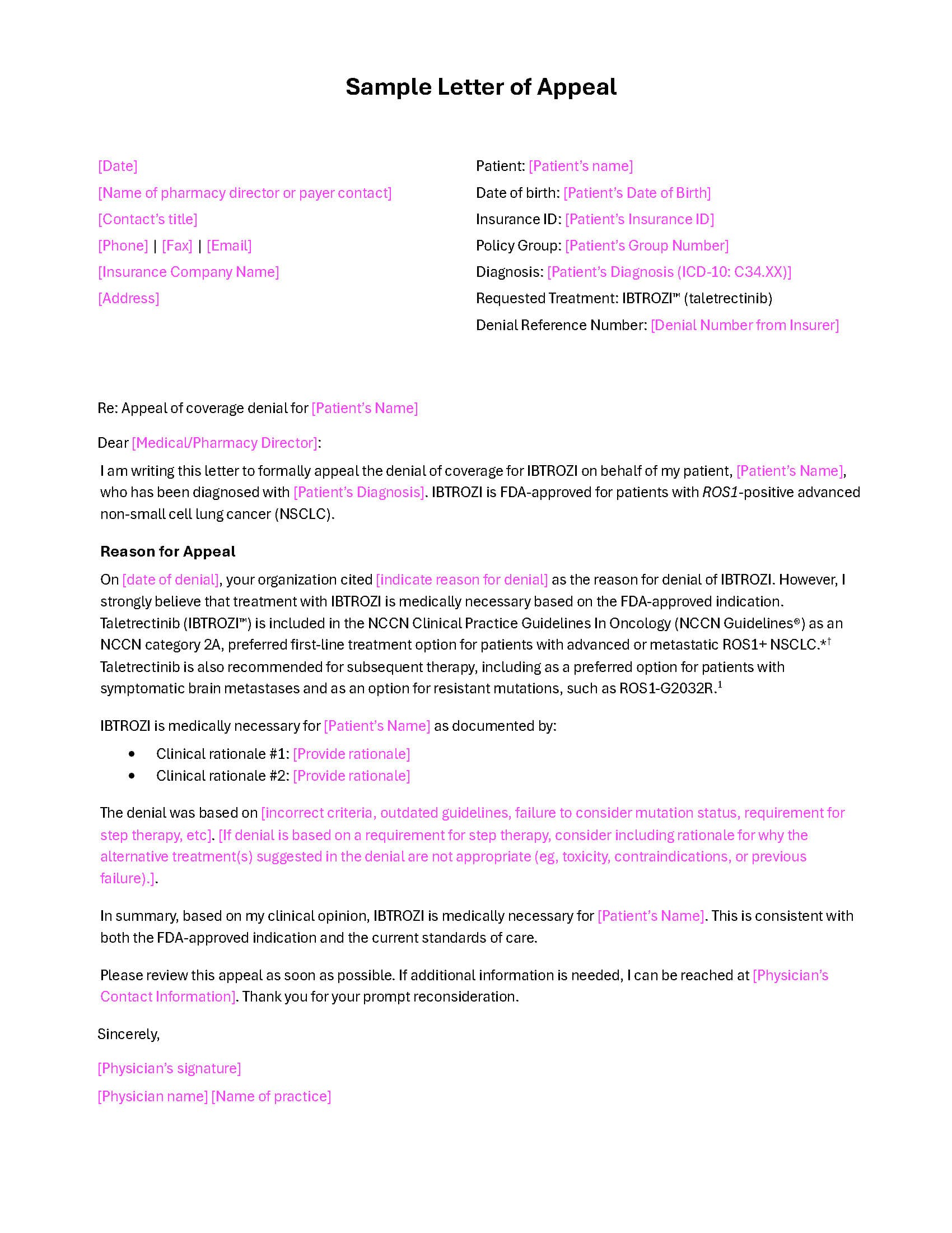 Appeal Letter